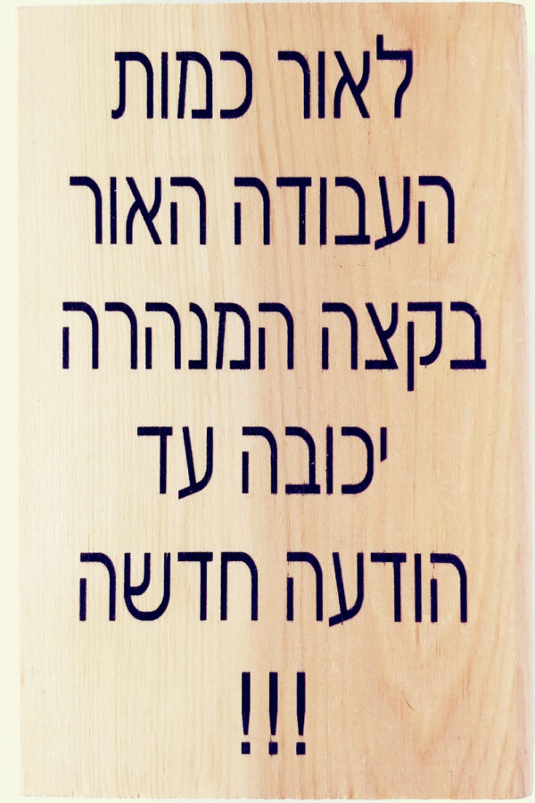 לאור כמות העבודה